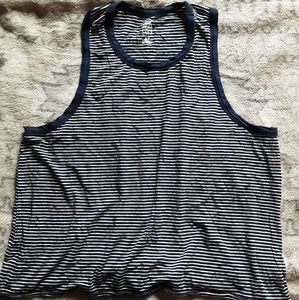 Aerie Real Soft Navy Blue Striped Tank XL